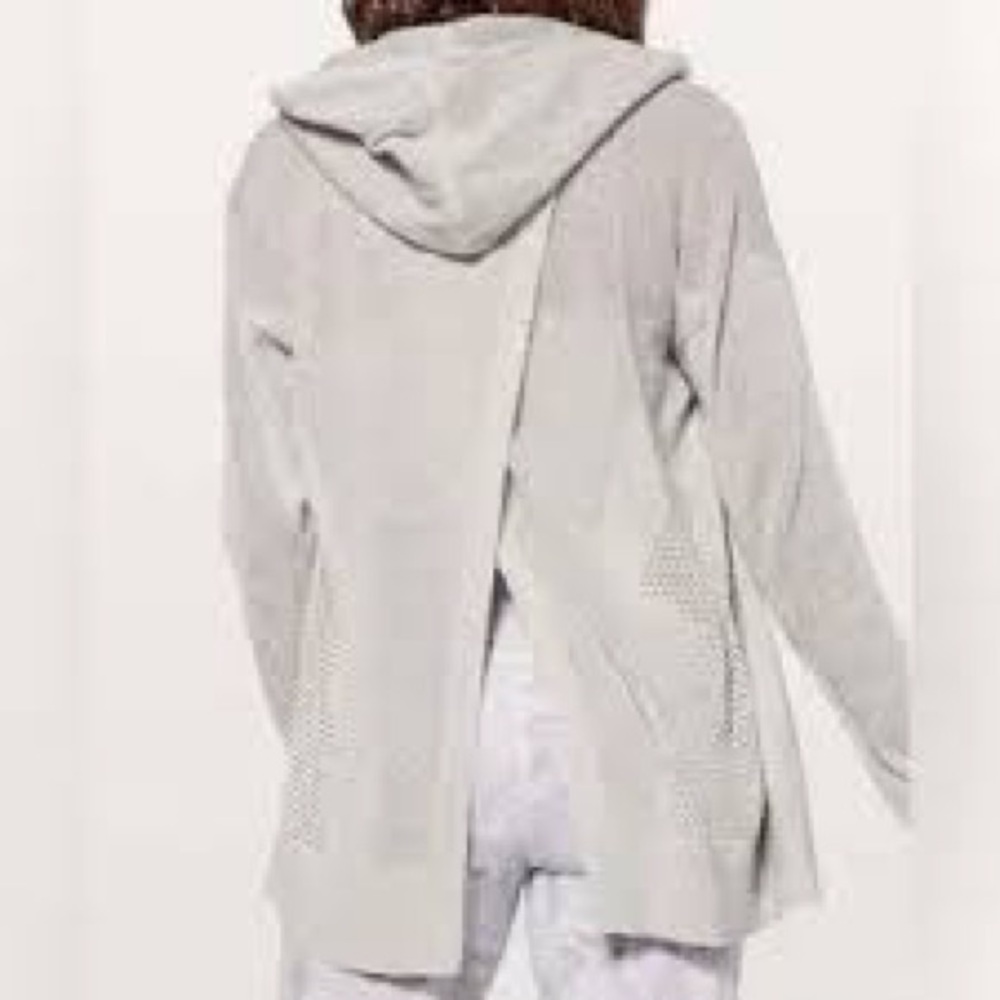 lululemon athletica Light Gray Hooded Open-Back Sweater